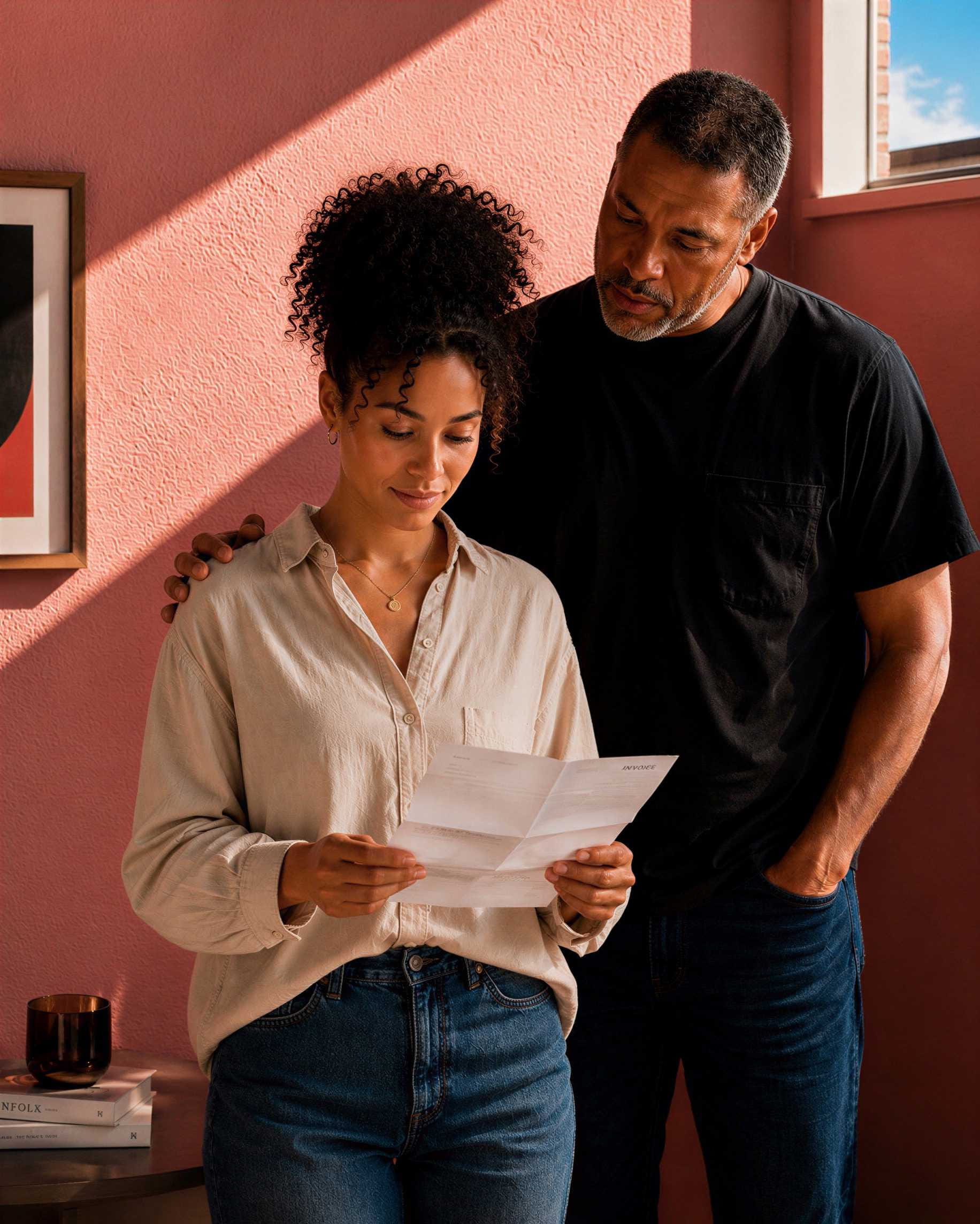A borrower and their guarantor talking things through